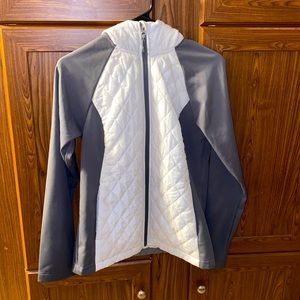 White / grey quilted jacket